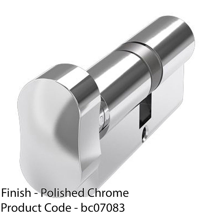 Chrome EURO Profile 6 Pin Cylinder & Thumbturn 45/45mm - Front Door Barrell Lock 1