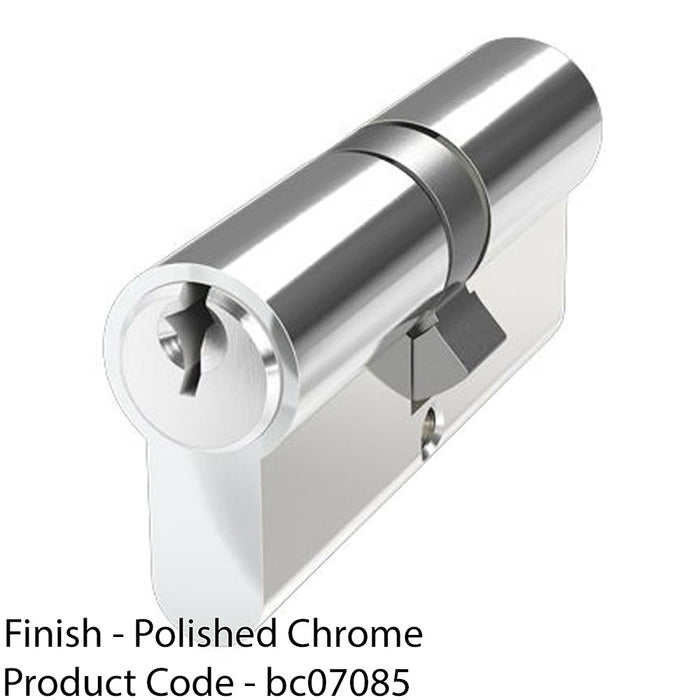 Chrome EURO Profile 6 Pin Double Cylinder 50/50mm - Front Door Barrell Lock 1