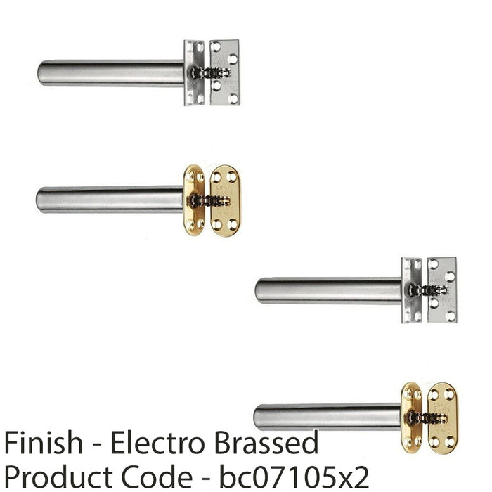2 PACK 139mm Concealed Chain Spring Fire Door Closer Electro Brassed Square 1