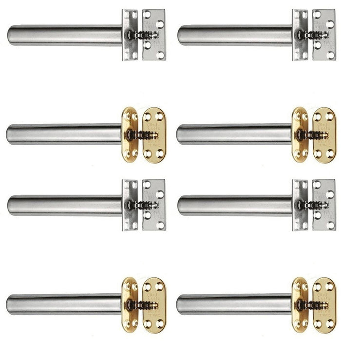4 PACK 139mm Concealed Chain Spring Fire Door Closer Electro Brassed Square