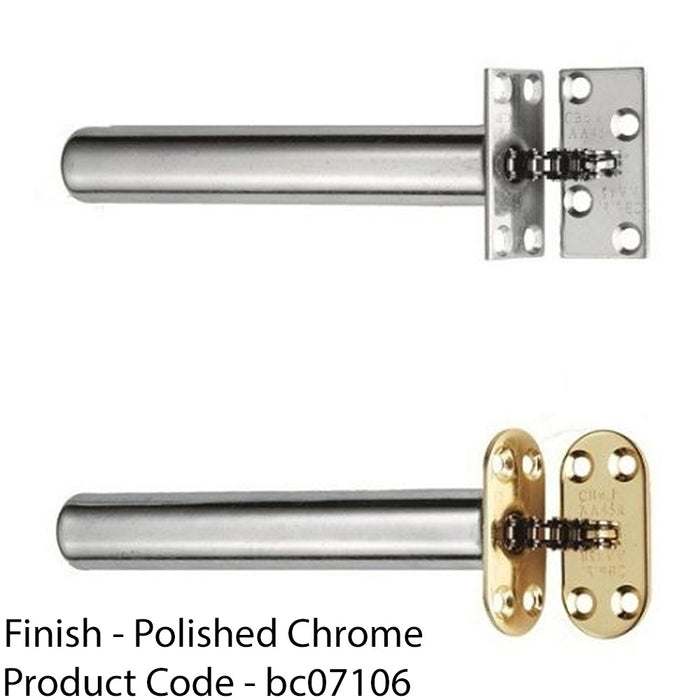 139mm Concealed Chain Spring Fire Door Closer - Polished Chrome Radius 1