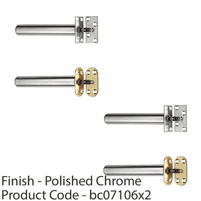 2 PACK 139mm Concealed Chain Spring Fire Door Closer Polished Chrome Radius 1