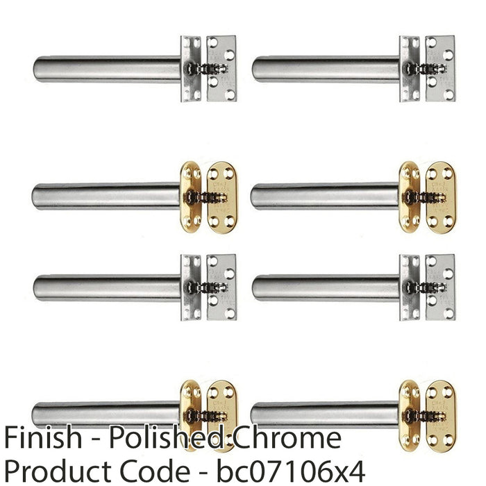 4 PACK 139mm Concealed Chain Spring Fire Door Closer Polished Chrome Radius 1