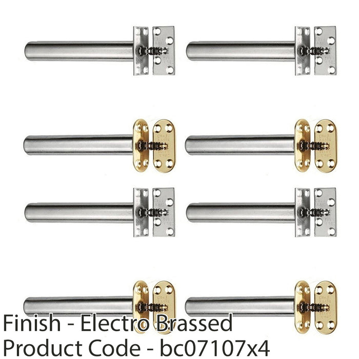 4 PACK 139mm Concealed Chain Spring Fire Door Closer Electro Brassed Radius 1