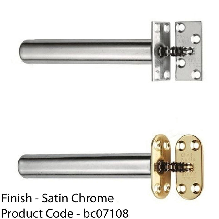 139mm Concealed Chain Spring Fire Door Closer - Satin Chrome Radius 1