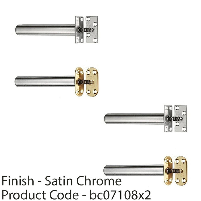 2 PACK 139mm Concealed Chain Spring Fire Door Closer Satin Chrome Radius 1