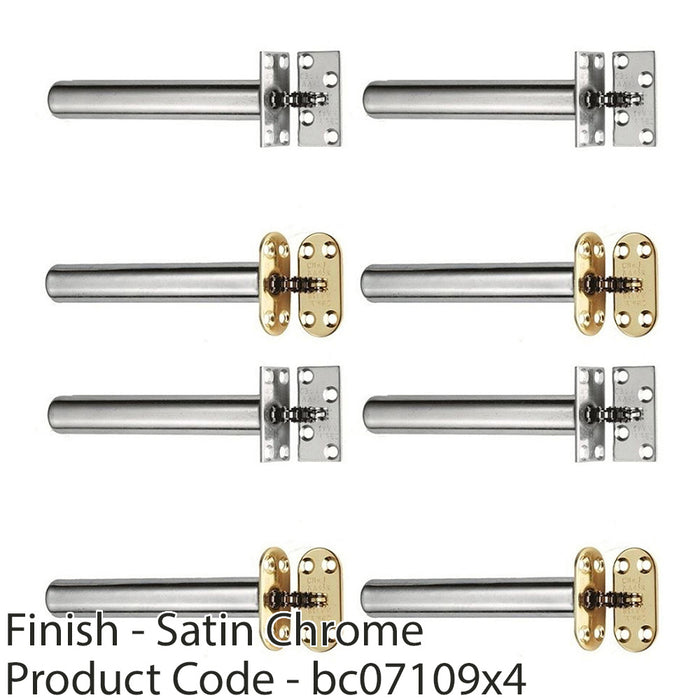 4 PACK 139mm Concealed Chain Spring Fire Door Closer Satin Chrome Square 1