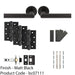 Fire Door Rated Handle & Latch Pack - Matt Black Mitred Bar Screwless Round Rose 1