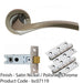 Door Handle & Latch Pack - Chrome Curved Square Lever Screwless Round Rose Kit 1