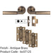 Premium Door Handle & Latch Pack - Antique Brass Straight Lever Round Rose 1