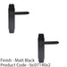 2 PACK Art Deco Latch & Lock Door Handle Matt Black Lever On Backplate Reeded 1