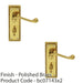 2 PACK Georgian Scroll Bathroom Latch Door Handle Polished Brass Lever Backplate 1