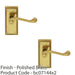 2 PACK Georgian Scroll Internal Latch Door Handle Polished Brass Lever Backplate 1