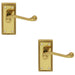 2 PACK Georgian Scroll Internal Latch Door Handle Polished Brass Lever Backplate