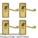 4 PACK Georgian Scroll Internal Latch Door Handle Polished Brass Lever Backplate 1