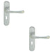 2 PACK Smooth Rounded Latch & Lock Door Handle Satin Chrome Lever On Backplate