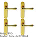 4 PACK Smooth Rounded Internal Latch Door Handle Polished Brass Lever Backplate 1