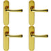 4 PACK Smooth Rounded Internal Latch Door Handle Polished Brass Lever Backplate