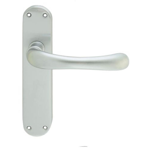 Smooth Rounded Internal Latch Door Handle - Satin Chrome Lever On Backplate