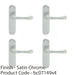 4 PACK Smooth Rounded Internal Latch Door Handle Satin Chrome Lever On Backplate 1