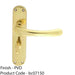 Smooth Rounded Bathroom Latch Door Handle - Polished Brass Lever On Backplate 1