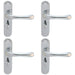 4 PACK Smooth Rounded Bathroom Latch Door Handle Polished Chrome Lever Backplate