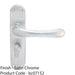 Smooth Rounded Bathroom Latch Door Handle - Satin Chrome Lever On Backplate 1