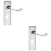 2 PACK Victorian Scroll Latch & EURO Lock Door Handle Polished Chrome Backplate