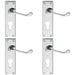 4 PACK Victorian Scroll Latch & EURO Lock Door Handle Polished Chrome Backplate