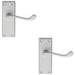 2 PACK Victorian Scroll Internal Latch Door Handle Satin Chrome Lever Backplate