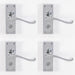 4 PACK Victorian Scroll Bathroom Latch Door Handle Polished Chrome On Backplate