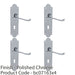 4 PACK Victorian Latch & Lock Door Handle Polished Chrome Lever Shaped Backplate 1