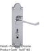 Victorian Bathroom Latch Door Handle - Polished Chrome Lever On Shaped Backplate 1