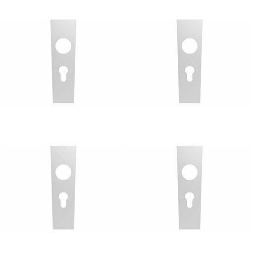 4 PACK PAIR Square Lock EURO Cylinder Plate Cover 170 x 45 x 8mm Satin Steel