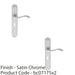 2 PACK Slim Modern Scroll Latch & Lock Door Handle Satin Chrome Lever Backplate 1