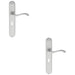 2 PACK Slim Modern Scroll Latch & Lock Door Handle Satin Chrome Lever Backplate