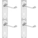 4 PACK Victorian Scroll Latch & Lock Door Handle Polished Chrome Lever Backplate