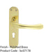 Rounded Smooth Latch & Lock Door Handle - Polished Brass Lever On Backplate 1