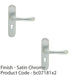 2 PACK Rounded Smooth Latch & Lock Door Handle Satin Chrome Lever On Backplate 1