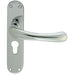 Rounded Smooth Latch & EURO Lock Door Handle - Polished Chrome Lever Backplate