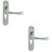 2 PACK Rounded Smooth Latch & EURO Lock Door Handle Polished Chrome Lever Plate