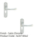 2 PACK Rounded Smooth Latch & EURO Lock Door Handle Satin Chrome Lever Backplate 1