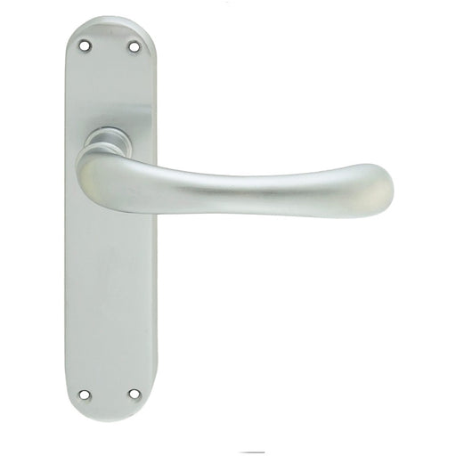 Rounded Smooth Internal Latch Door Handle - Satin Chrome Lever On Backplate