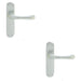 2 PACK Rounded Smooth Internal Latch Door Handle Satin Chrome Lever On Backplate