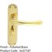 Rounded Smooth Bathroom Latch Door Handle - Polished Brass Lever On Backplate 1