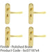 4 PACK Rounded Smooth Bathroom Latch Door Handle Polished Brass Lever Backplate 1