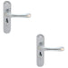 2 PACK Rounded Smooth Bathroom Latch Door Handle Polished Chrome Lever Backplate