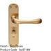 Rounded Smooth Bathroom Latch Door Handle - Satin Brass Lever On Backplate 1