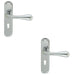 2 PACK Rounded Flaired Latch & Lock Door Handle Polished Chrome Lever Backplate