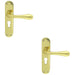 2 PACK Rounded Flaired Latch & EURO Lock Door Handle Polished Brass Lever Plate